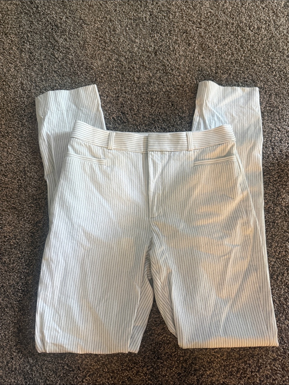 Banana Republic Cream Pinstripe Skinny Pants